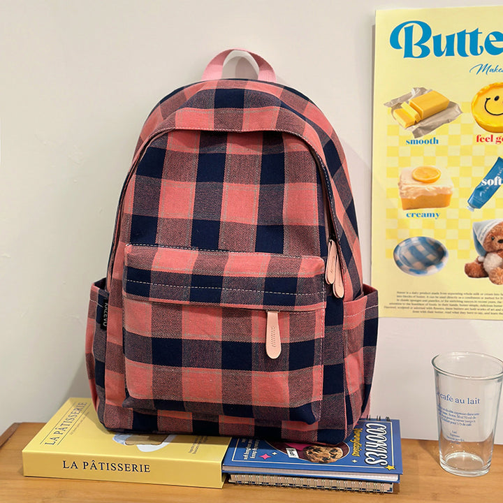 Plaid Patterned Backpack Kalsten