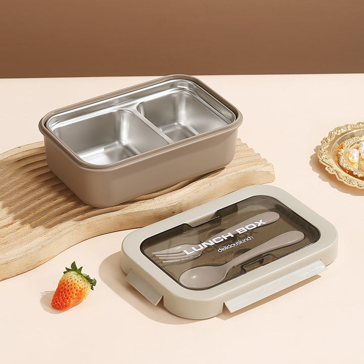 Dual-Compartment Stainless Steel Lunch Box
