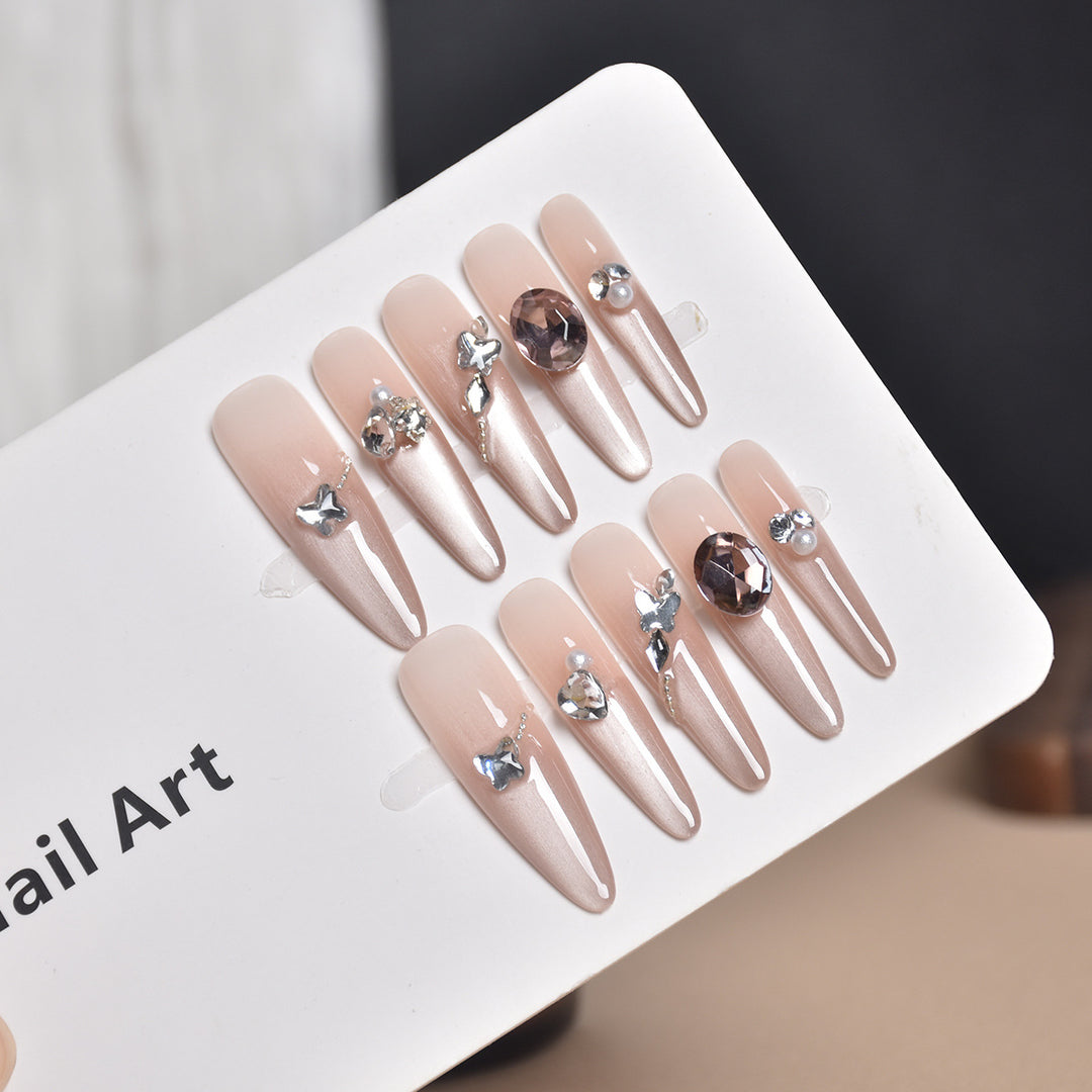 Crystal-Embellished Luxury Press-On Nails Kalsten