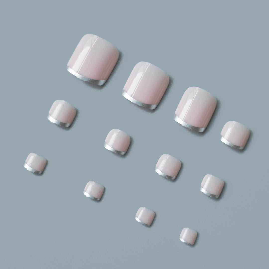 Stylish Metallic French Tip Pedicure Set