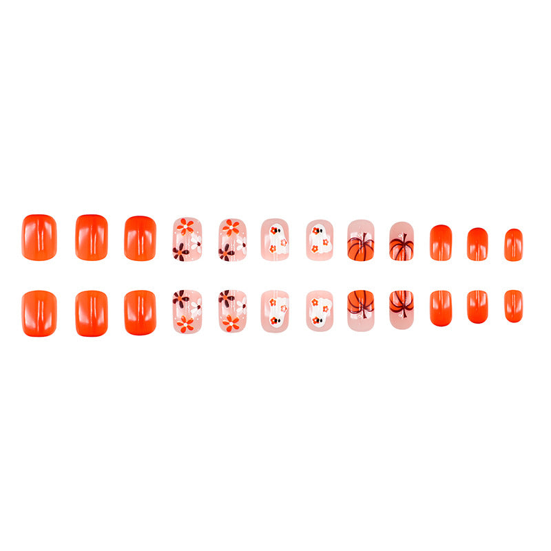 Artistic Press-On Nail Set with Halloween Themed Designs Kalsten