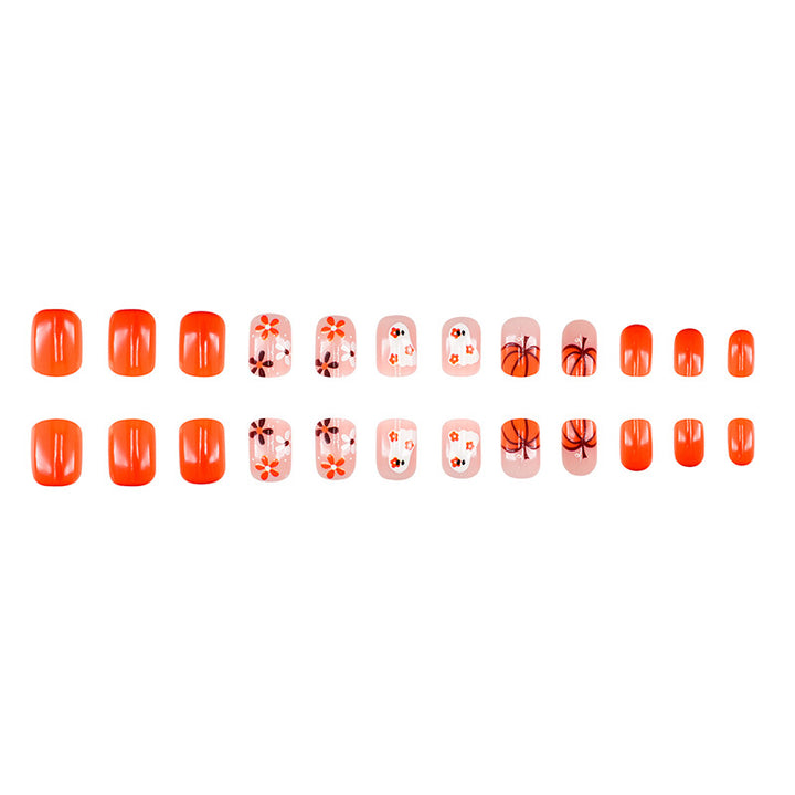 Artistic Press-On Nail Set with Halloween Themed Designs Kalsten
