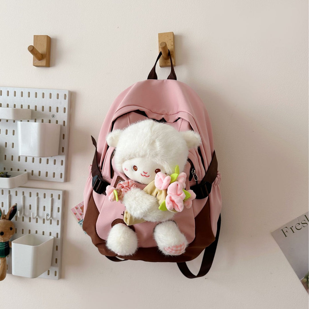 Backpack with Cute Plush Design and Practical Compartments Kalsten