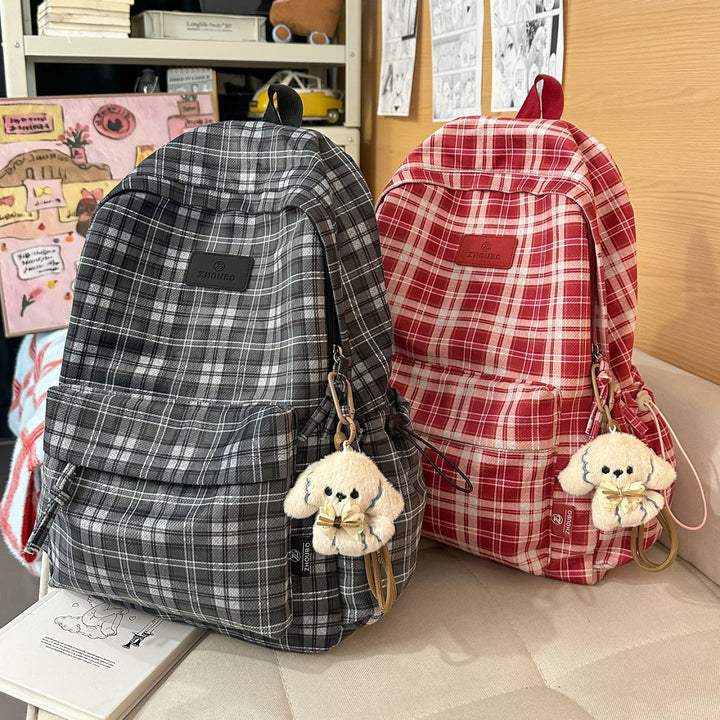 Stylish Plaid Patterned Backpack Kalsten