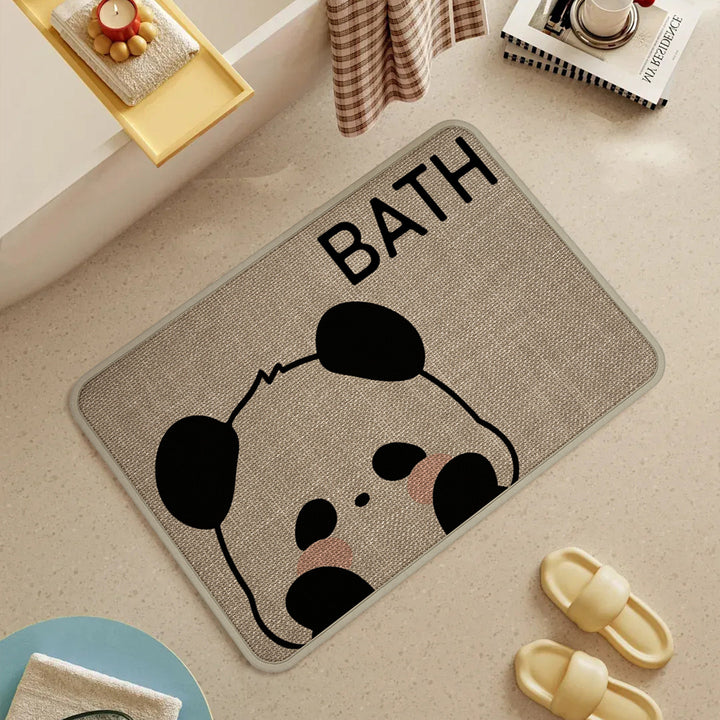 Cute Panda-Themed Bathroom Mat