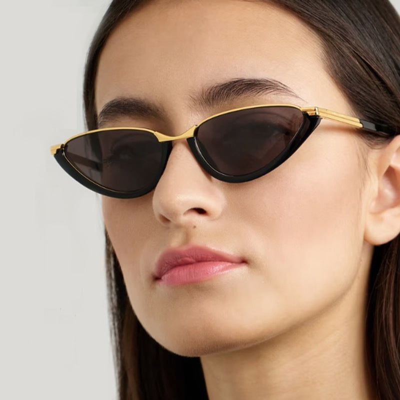 Women futuristic Cat-Eye sunglasses with golden accents Kalsten