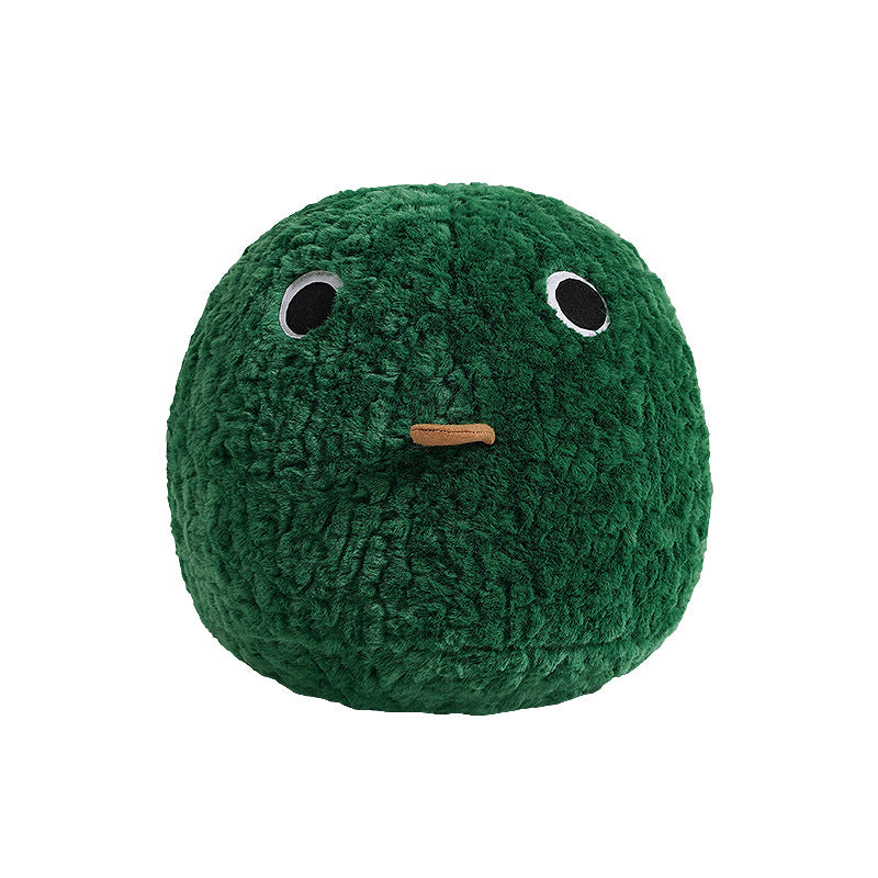 Round plush floor seat cushion with face application and shape-stable filling