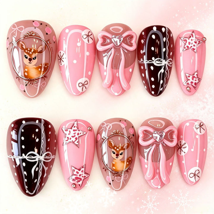 Artificial Nails in Playful Deer Design Kalsten