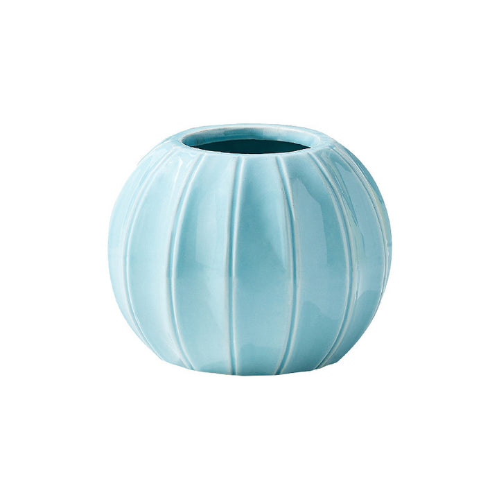 Decorative ceramic vase with modern ribbed design Kalsten