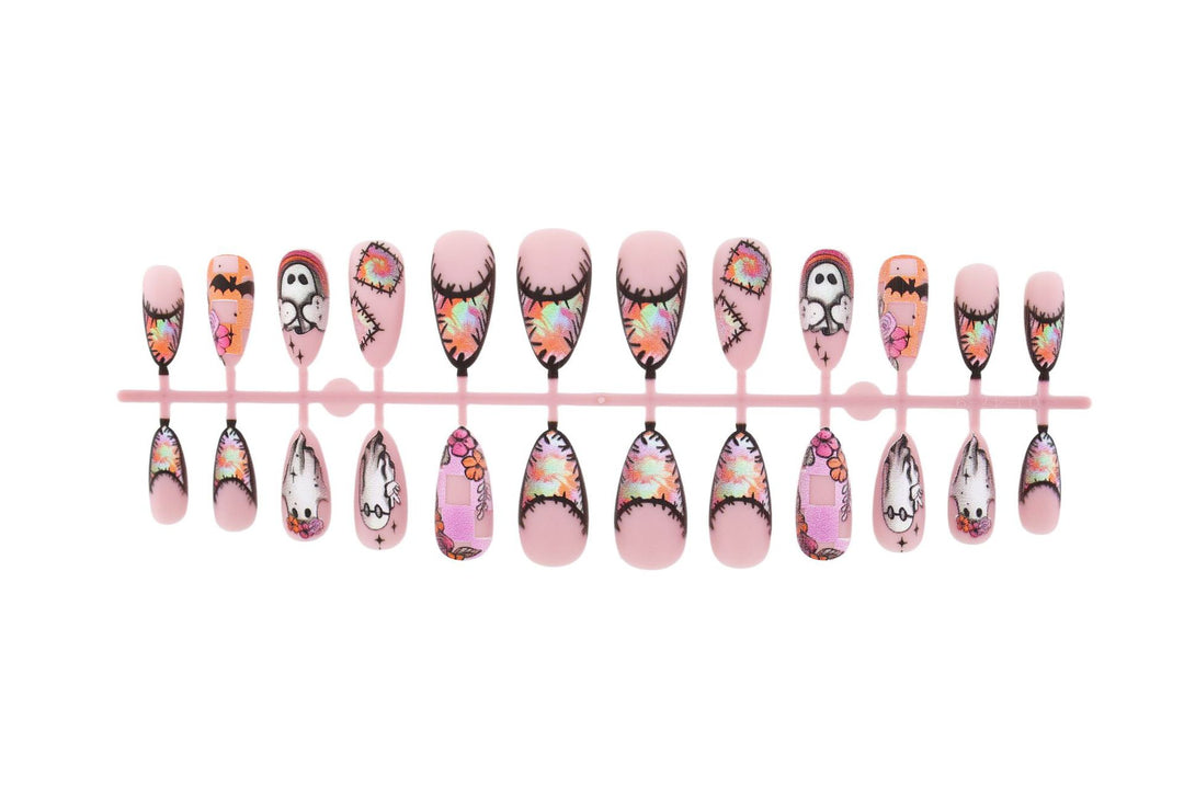 Creative Ghost and Halloween Motif Artificial Nail Set Kalsten