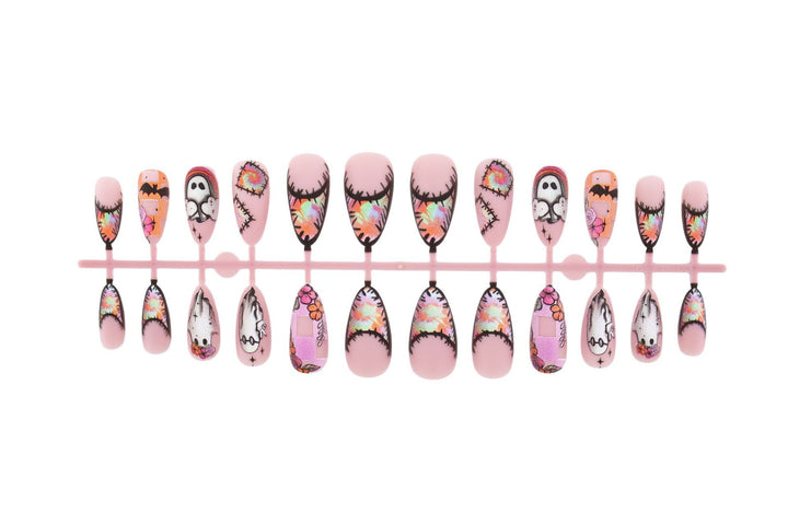 Creative Ghost and Halloween Motif Artificial Nail Set Kalsten