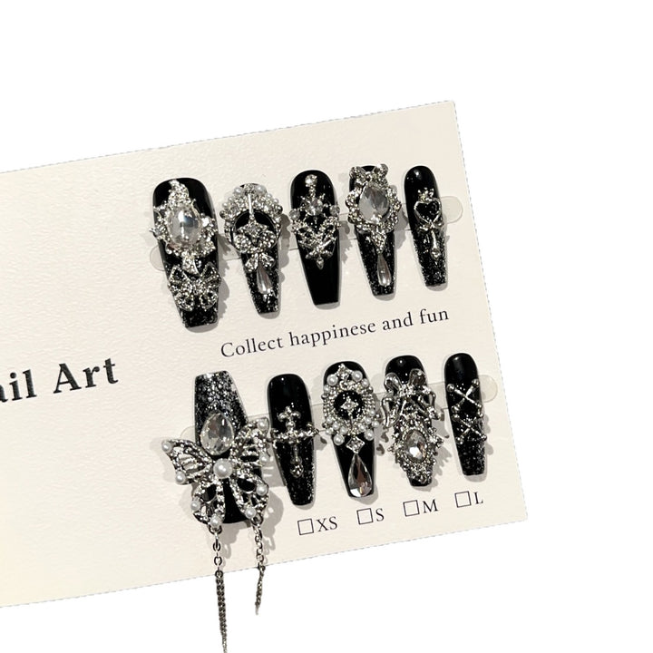Chic Decorative Press-On Nail Art Set