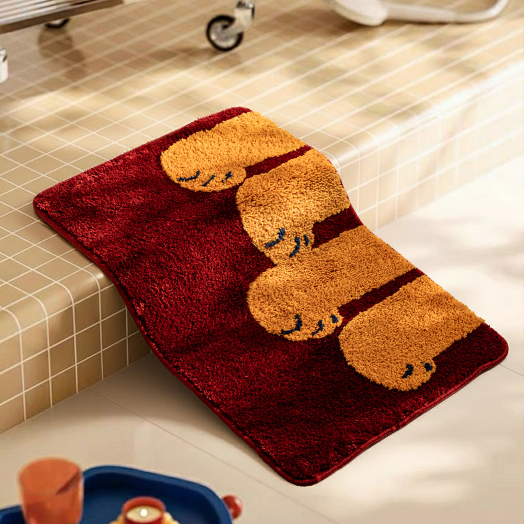 Bath mat with paw print design and extra soft high pile Kalsten