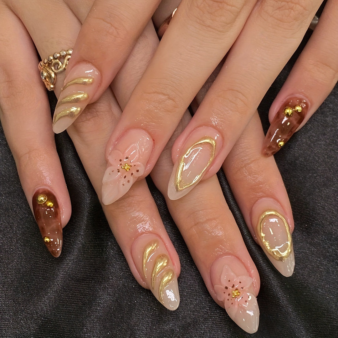Exquisite 3D Floral Design Nail Set Kalsten