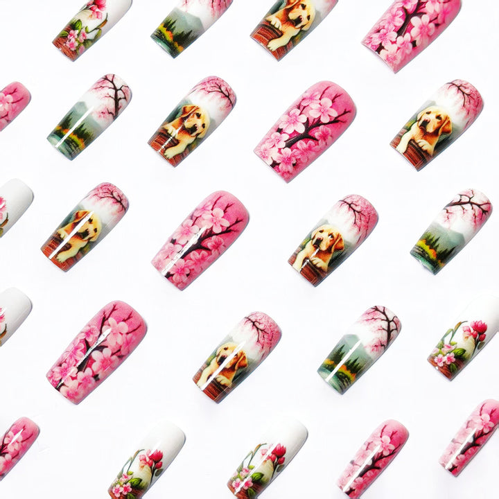 Artificial nails with floral and animal motifs Kalsten