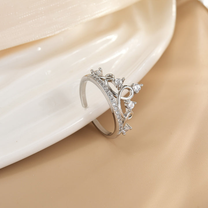 Double-Band Heart Halo Ring With Pavé Accents
