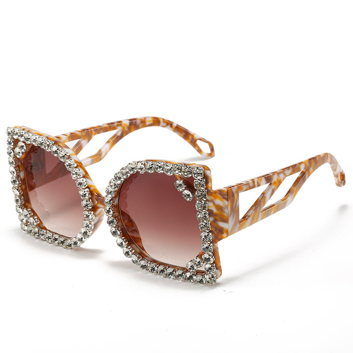 Statement Rhinestone-Embellished Hexagonal Sunglasses Kalsten
