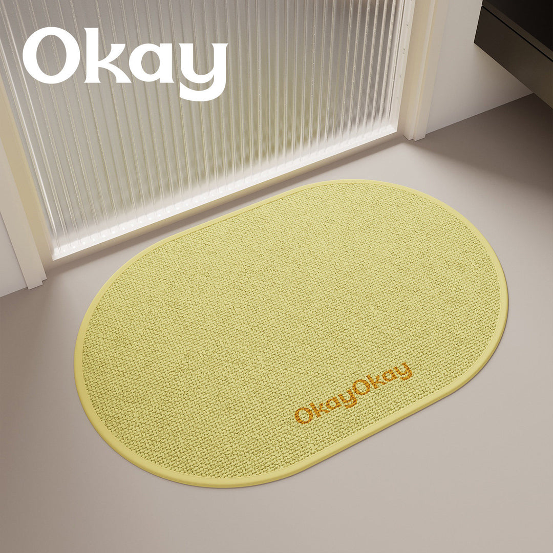 Non-Slip Oval Entrance Door Mat with Absorbent Loop Pile