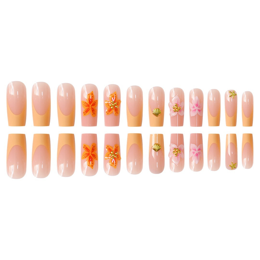 Artistic Floral Luxury Press-On Nails Kalsten