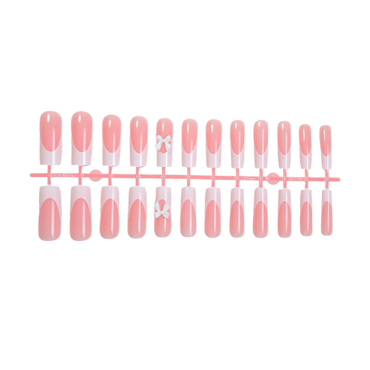 Elegant Press-On Nail Set with Decorative Bows Kalsten