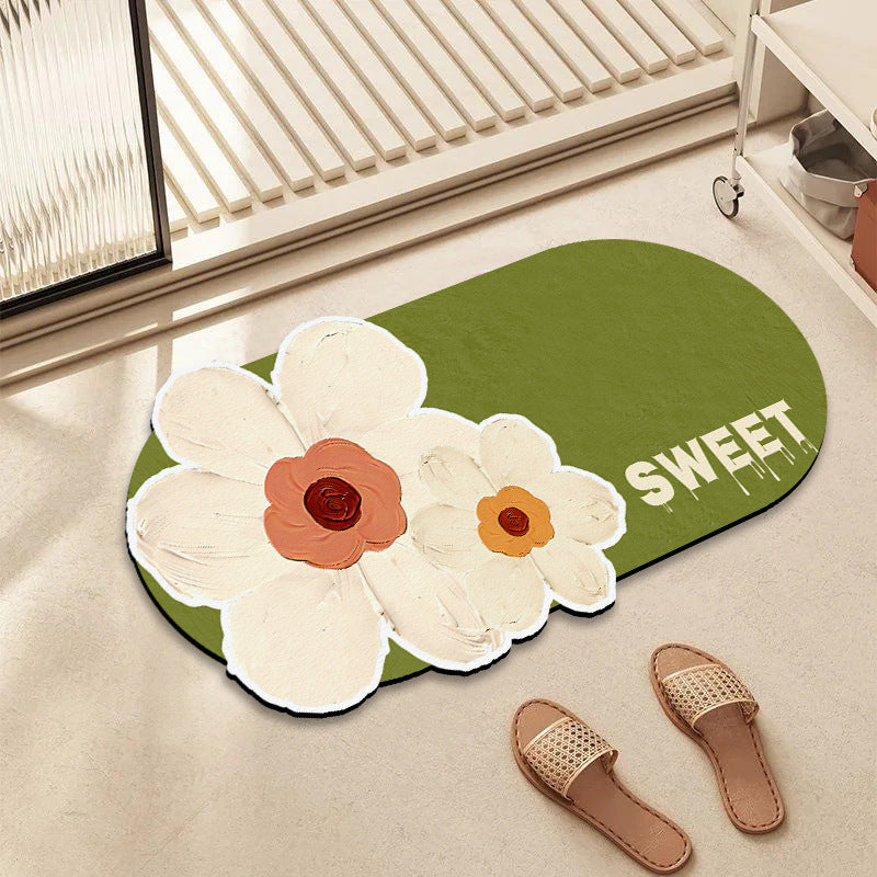 Decorative Floral Welcome Mat