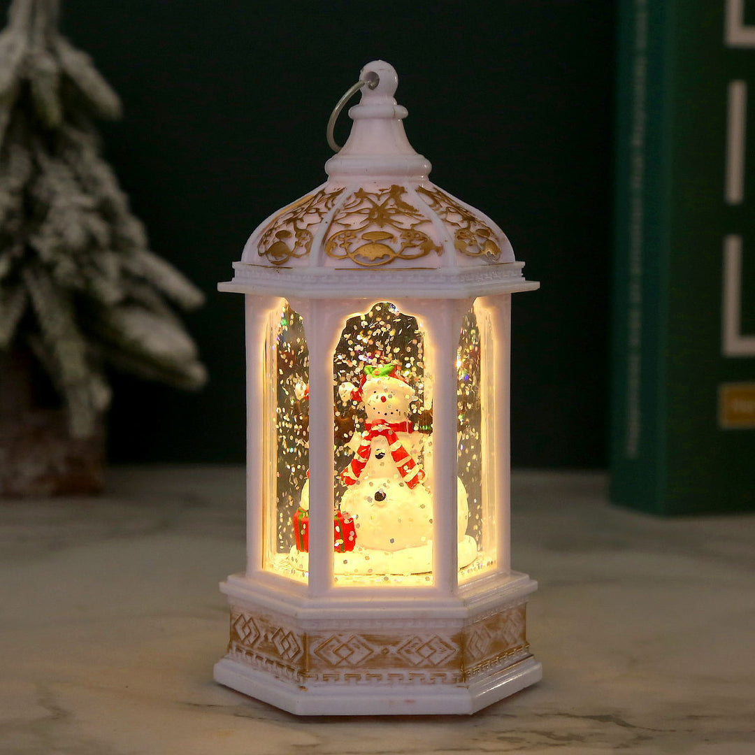 Nostalgic Christmas lantern with moving Santa Claus Kalsten