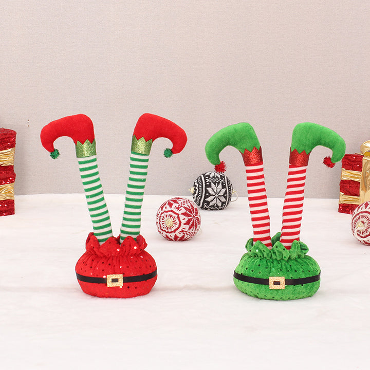 Christmas plush figure with movable elf pillars
