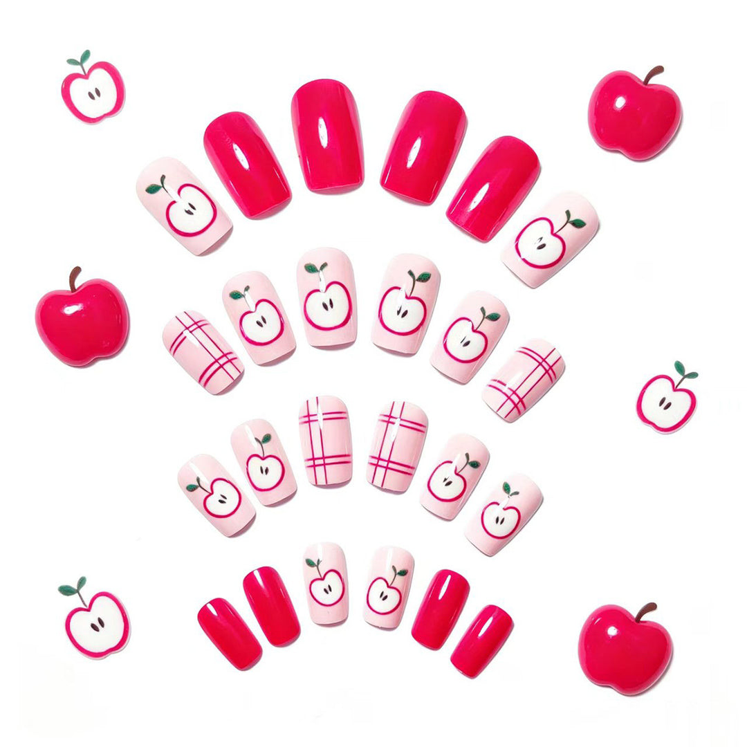 Artificial nails with fruity apple design Kalsten