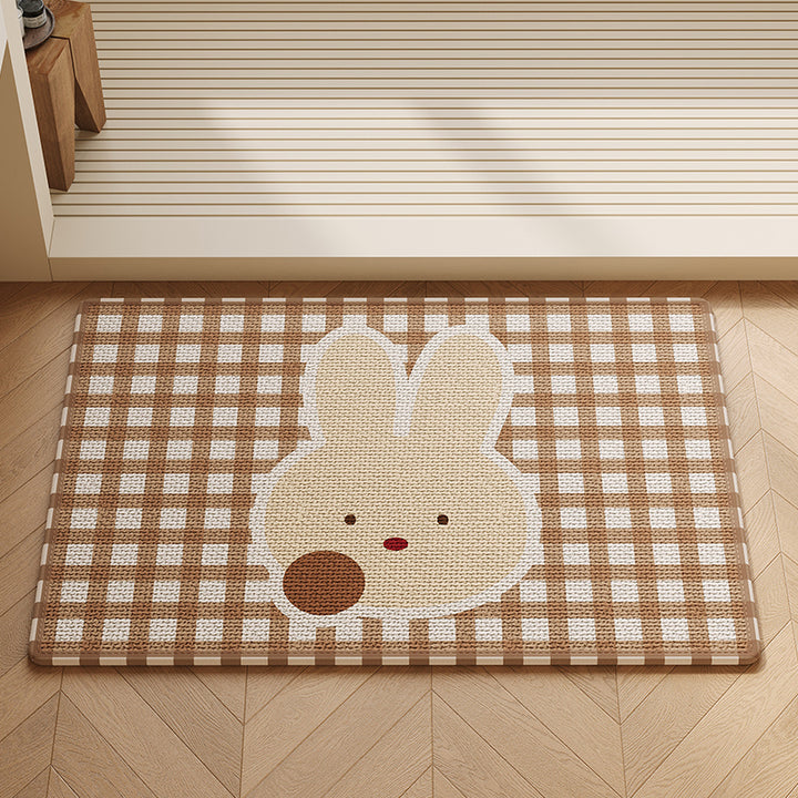Cute Bunny-Themed Decorative Floor Mat