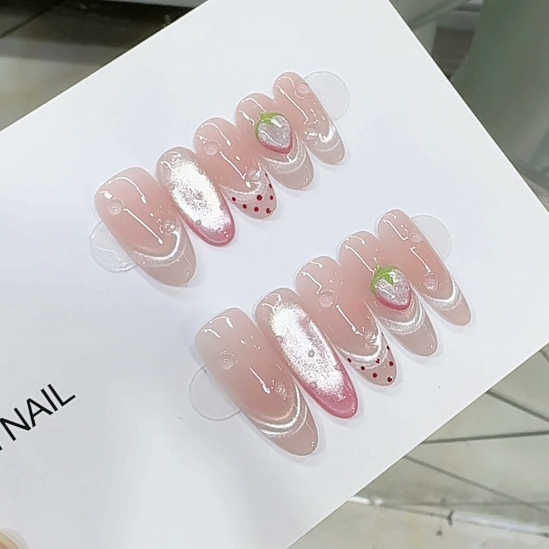 Artistic Strawberry-Themed Press-On Nail Set Kalsten