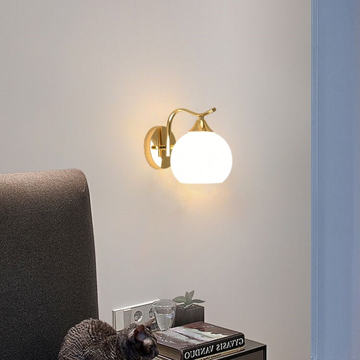 Elegant Globe Wall Sconce with Gold Finish