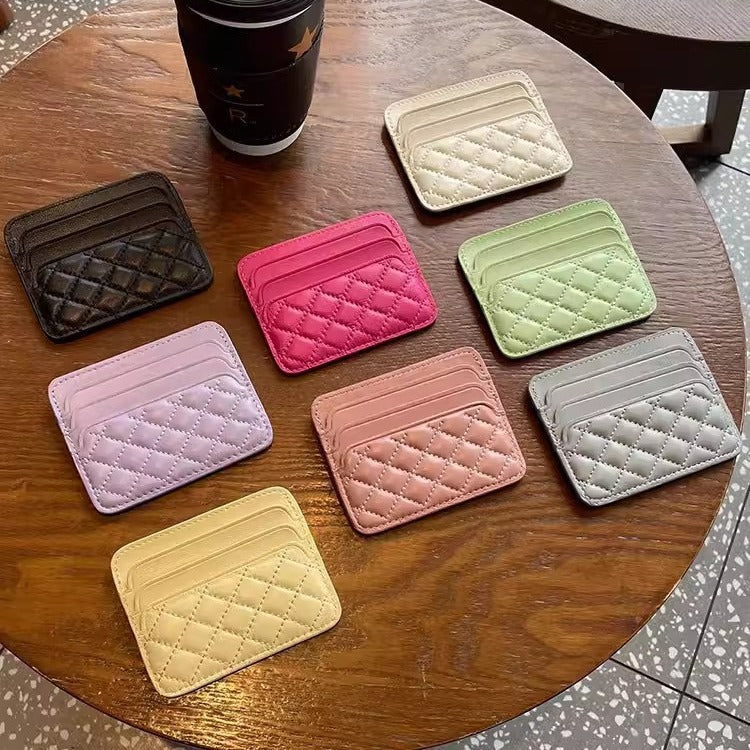 Quilted Leather Slim Card Holder Kalsten