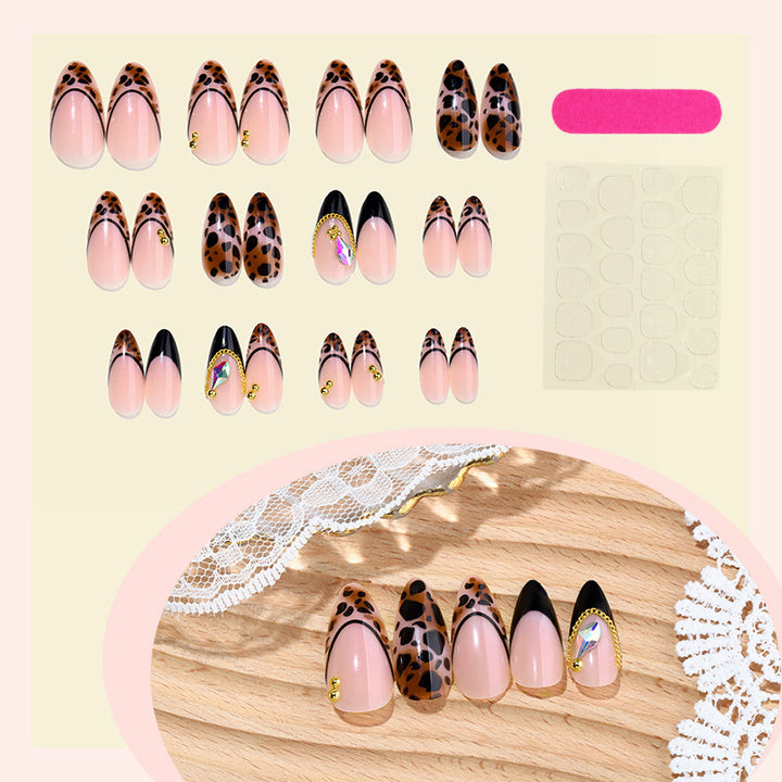 Acrylic Nail Set with Elegant Leopard Design Kalsten