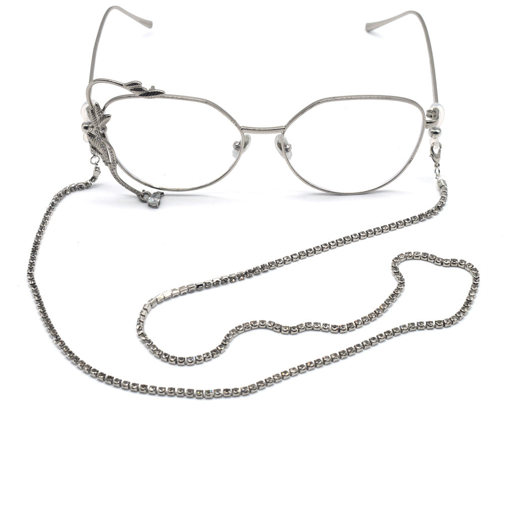 Elegant Rhinestone-Embellished Eyewear Chain Kalsten