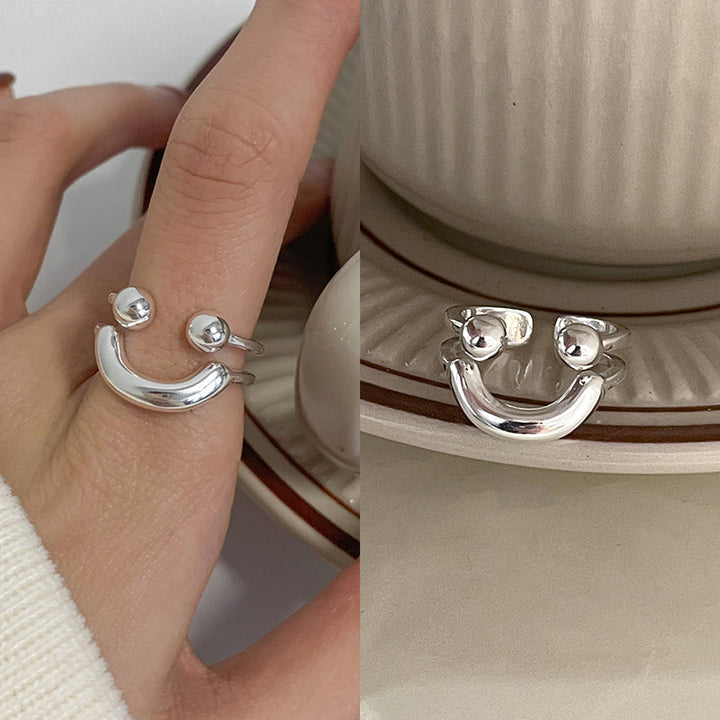 Adjustable Silver Floral Pattern Ring Kalsten
