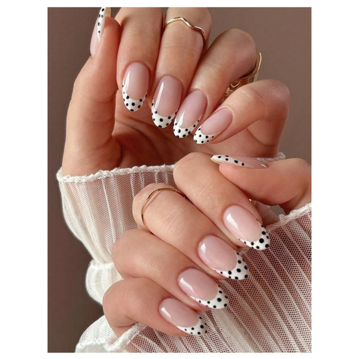 Artificial nail set with circular dots and modern tips Kalsten