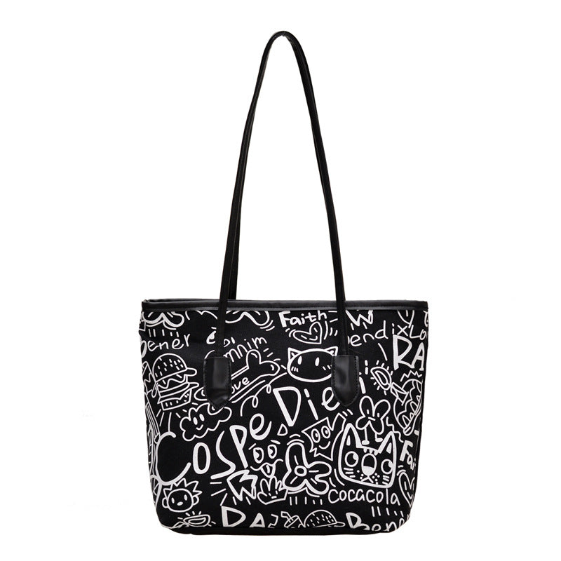 WoArtistic Graphic Print Shoulder Tote Bag Kalsten