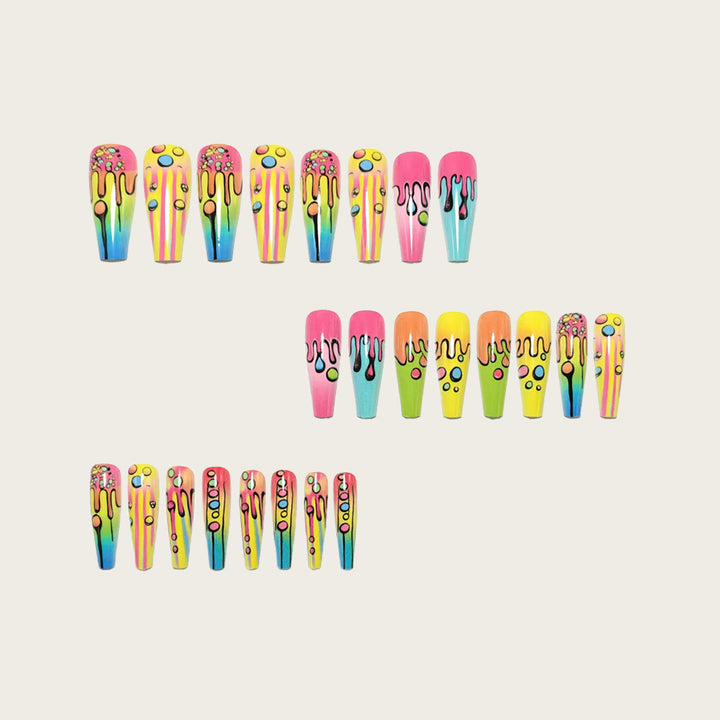 Creative Acrylic Nails in Modern Drop Design Kalsten