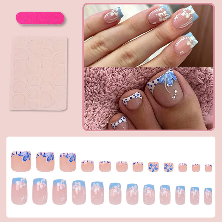Artificial nail set with decorative flower and spring motifs Kalsten
