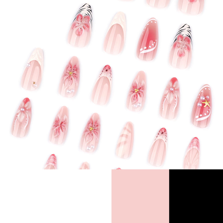 Artistic Nail Art with Floral and Elegant Accents Kalsten