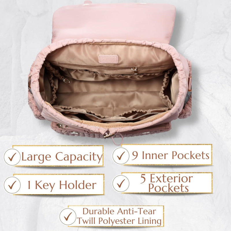 Fashionable backpack with braided design Kalsten