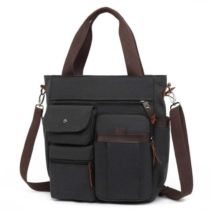 Multi-Pocket Canvas Tote Bag Kalsten
