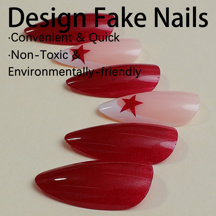 Artificial nail set with elegant star accents Kalsten
