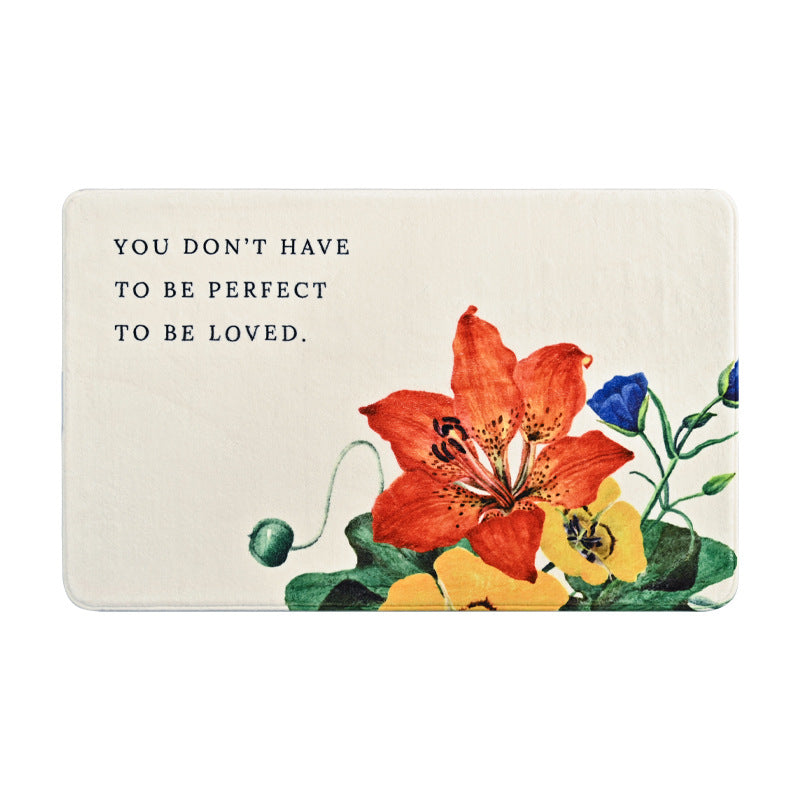 Decorative Floral Sayings Bath Mat Kalsten