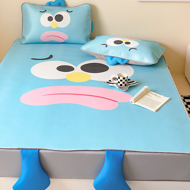 Children's tension cover with anti-slip, cartoon breakfast print, and 3D boot applications