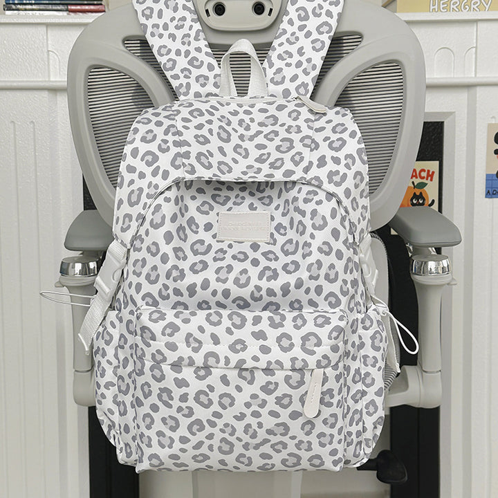 Playful Leopard Print School Backpack Kalsten