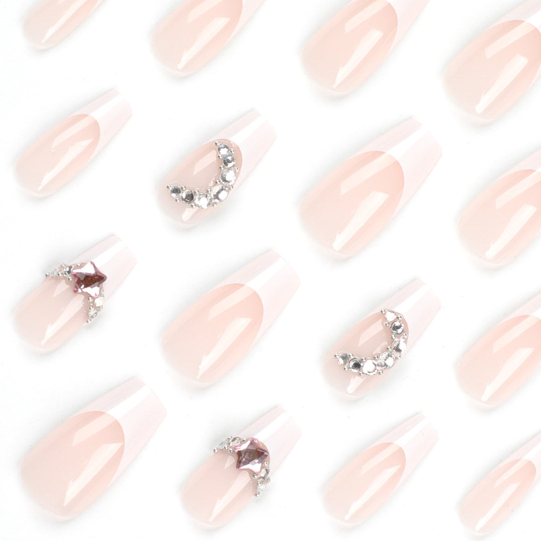 Elegant artificial nails with glitter accents Kalsten