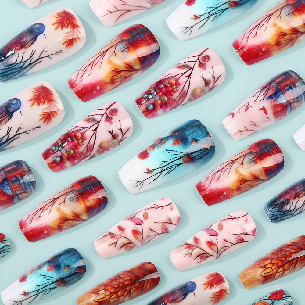 Creative artificial nails with floral and artistic patterns Kalsten
