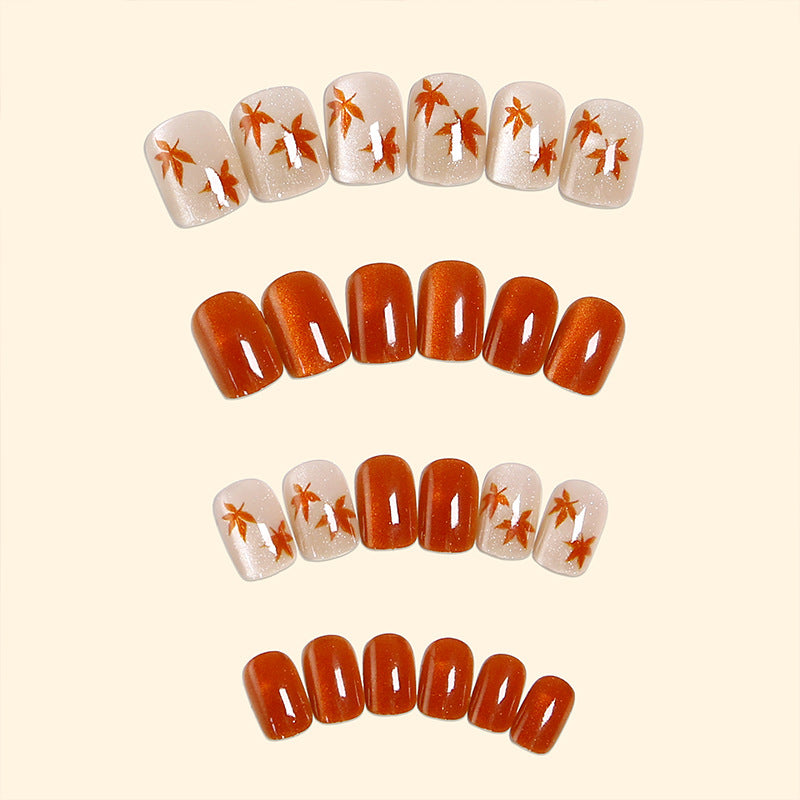 Elegant nail set with autumn leaves Kalsten