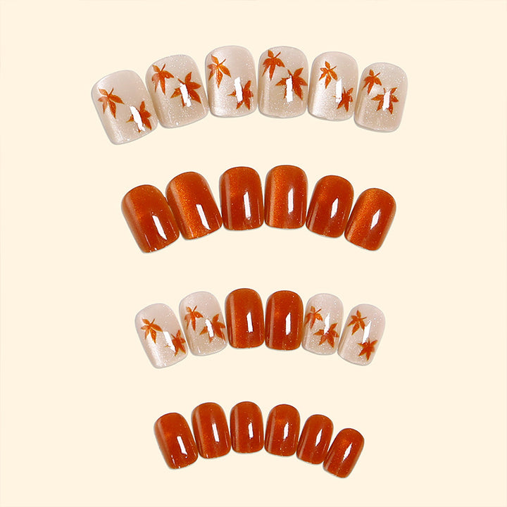 Elegant nail set with autumn leaves Kalsten